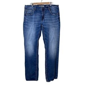 BKE Men Jeans Blue 38XL Derek Bootleg Blue Medium Wash Stretch Western Festival